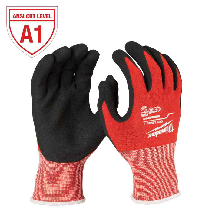 Milwaukee Tool 48-22-8902B Cut Level 1 Nitrile Dipped Gloves - L