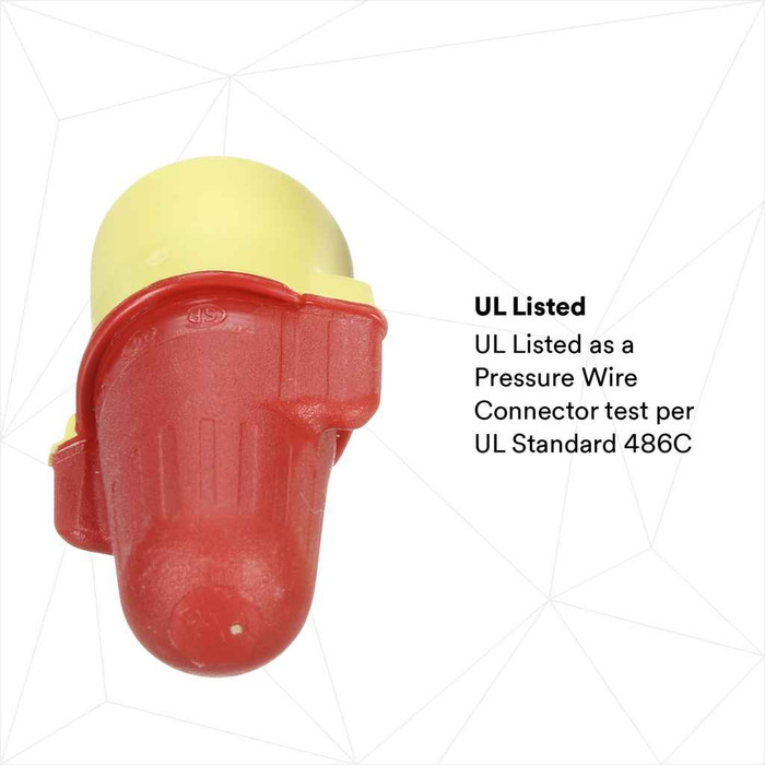 3M 7100127164 3M™ Performance Plus™ Wire Connector R/Y+POUCH, 100 per pouch, 1000/Case