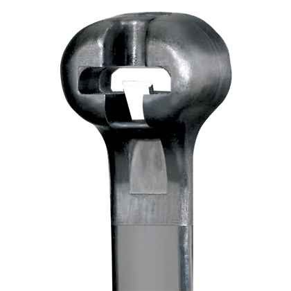 Panduit BT4LH-L0 Dome-Top® BT4LH-L0 Barb Tie, Black, UV PA6.6, 14.9"L, 120lb, PK50