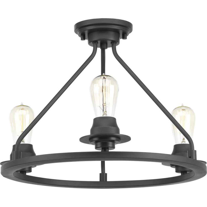 Progress Lighting P350036-143 Debut Collection Three-Light Semi-Flush Convertible