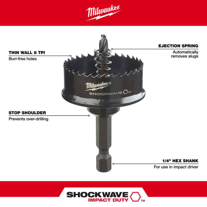 Milwaukee Tool 49-56-9830 1-3/8" SHOCKWAVE™ Impact Duty Hole Saw