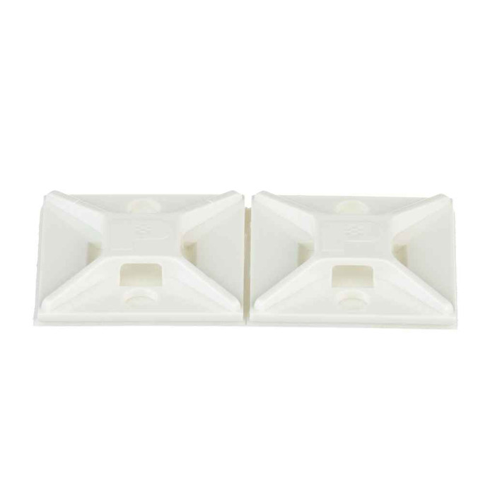 Panduit ABM2S-A-C ABM2S-A-C Cable Tie Mount, White, ABS, Rubber Adh., 1x1", PK100