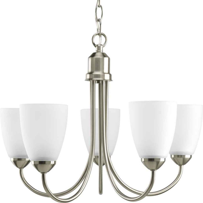 Progress Lighting P4441-09 Five-light Brushed Nickel Chandelier