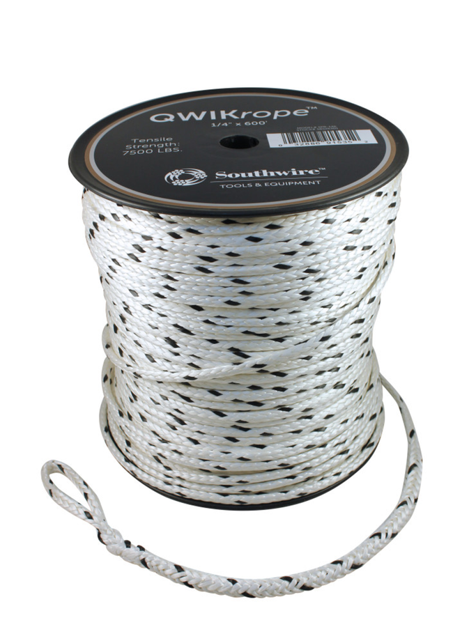 Southwire SPR-183 QWIKrope® 1/8" X 300', 12 Strand UHMWPE Rope AVG. Break. 1,100 lb.