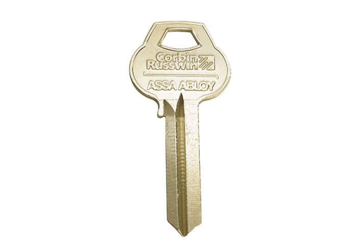 Corbin Russwin Single Section Standard Bow Key Blank, Coined Logo, Nickel Silver