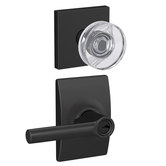 Schlage FC21 - Dawes Glass Knob x Broadway Lever Passage and Privacy Lock