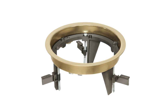 Arlington Industries DROP IN Floor Box Kit with Low Profile Steel Bracket and Brass Cover with Flip Lid
