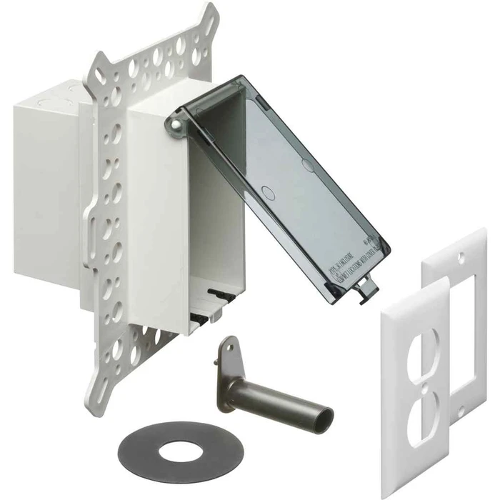 Arlington Industries Low Profile In-Box 1-Gang UV-Rated Plastic New Construction Stucco Installation System