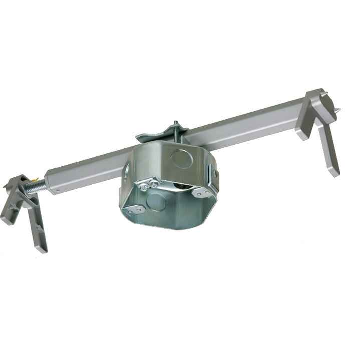 Arlington Industries Steel Fan & Fixture Box with Adjustable Bracket - Fits 16–24" Joists (O.C.), 70 lb Fan / 90 lb Fixture, 20 cu in, UL/CSA Listed