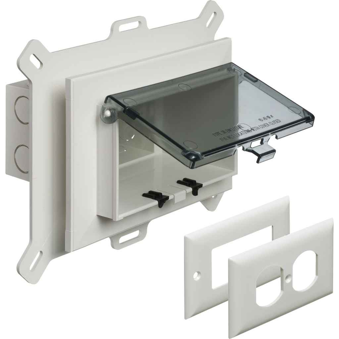 Arlington Industries DBHSXX 1-Gang Low Profile Outlet Box for Vinyl Siding, UV-Rated Plastic
