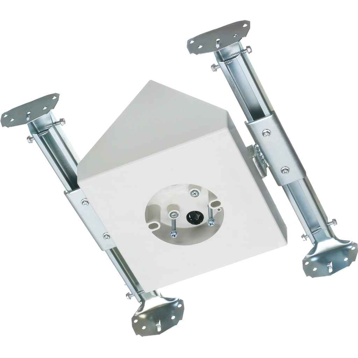 Arlington Industries Cathedral Ceiling Fan Mounting Box - 8" Square Surface, 70lb Rating, Adjustable Design