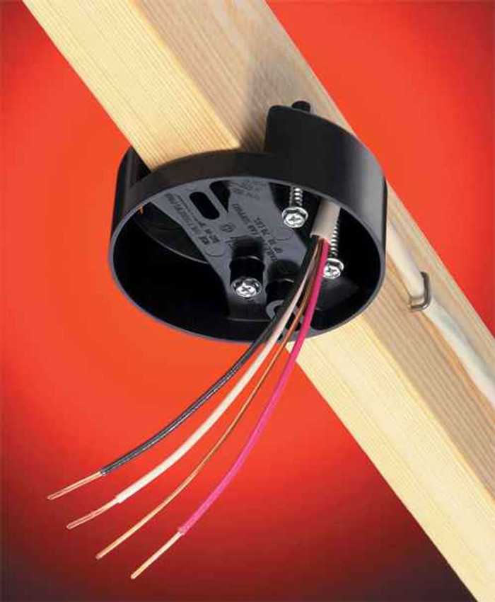 Arlington Industries Press-On Fan and Fixture Mounting Box - 70lb Fan, 200lb Fixture Rating with 2-Hour Fire Protection Arlington Industries Press-On Fan and Fixture Mounting Box - 70lb Fan, 200lb Fixture Rating with 2-Hour Fire Protection