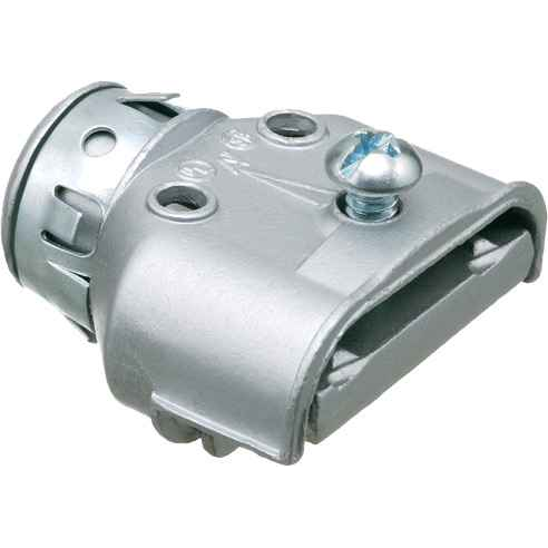 Arlington Industries Zinc Snap-In Duplex Connector - Single-Screw, Spring Steel Clip, Concrete-Tight (Taped), Insulated or Standard