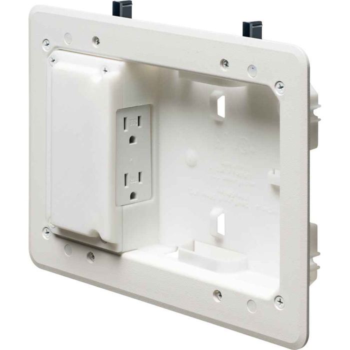 Arlington Industries Low Profile TV Box Kit 5" x 8" Ultra-Shallow 1-1/4" Depth for Flat Panel Installation