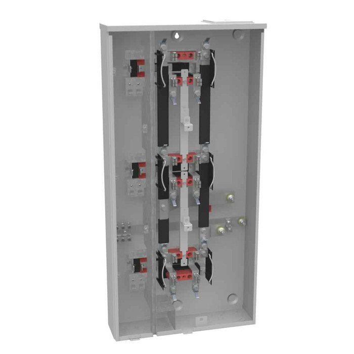Milbank U2853-X 4 Terminal Ringless Meter Socket Large Closing Plate 3 Position 3-125 Ampere Main Breaker Provision