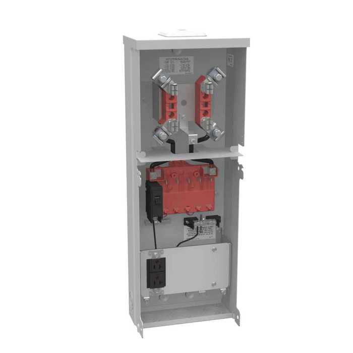 Milbank U5100 4 Terminal Ring Type Meter Socket - Small Closing Plate, Surface Mount