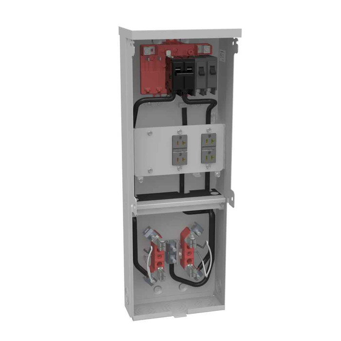 Milbank 4 Terminal Meter Socket Enclosure - Ring Type & Ringless Options, Horn Bypass & Main Breaker Variants, Surface Moun