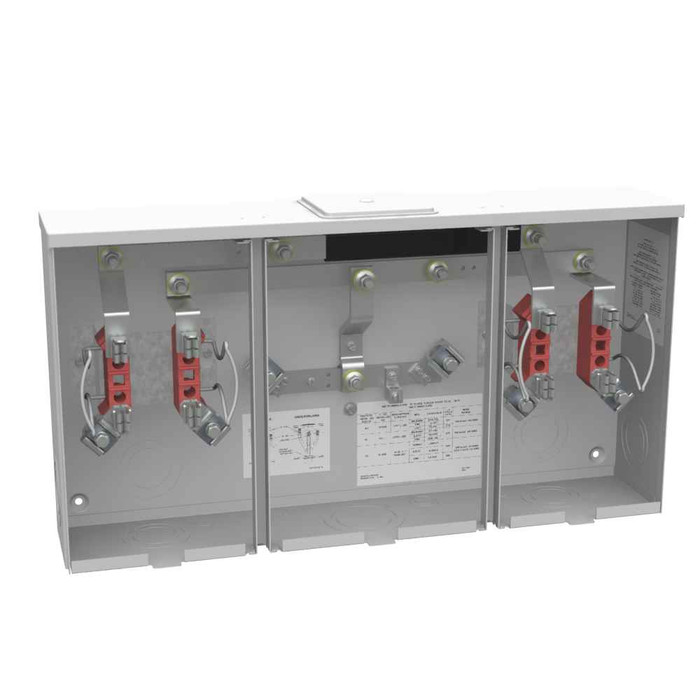 Milbank 4 Terminal Ringless Meter Socket Large Closing Plate 2 Position 150 Ampere