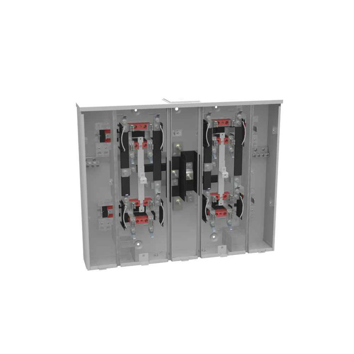 Milbank U2854-X 4-5 Terminal Ringless Meter Socket Large Closing Plate 4 Position 4-125 Ampere Main Breaker Provision