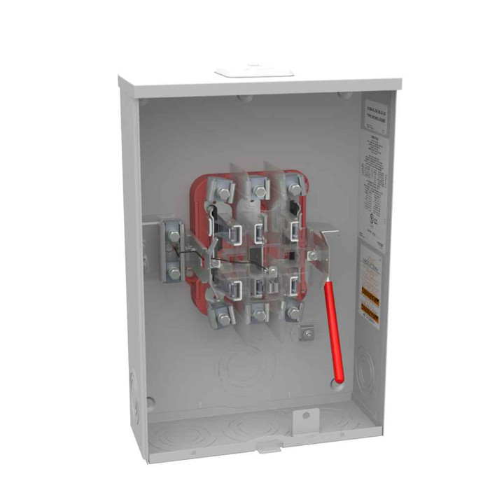 Milbank U1854-XL-QG-BLG-LIS 7 Terminal Ringless Meter Socket Small Closing Plate Quadplex Ground Lever Bypass with 7/8" Barrel Lock Provision LISCO Approved