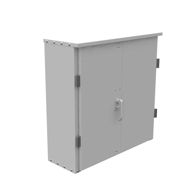 Milbank 12x36x36 G90 Galvanized Steel Hinge Cover, Type 3R, Double Door, Current Transformer Enclosure, ANSI 61 Gray