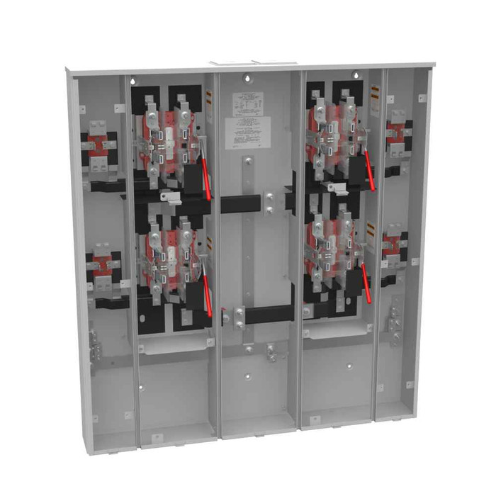 Milbank 5 Terminal Ringless Meter Socket 2 Large Closing Plates Lever Bypass 2 Position 5th Terminal 9 o'clock Position