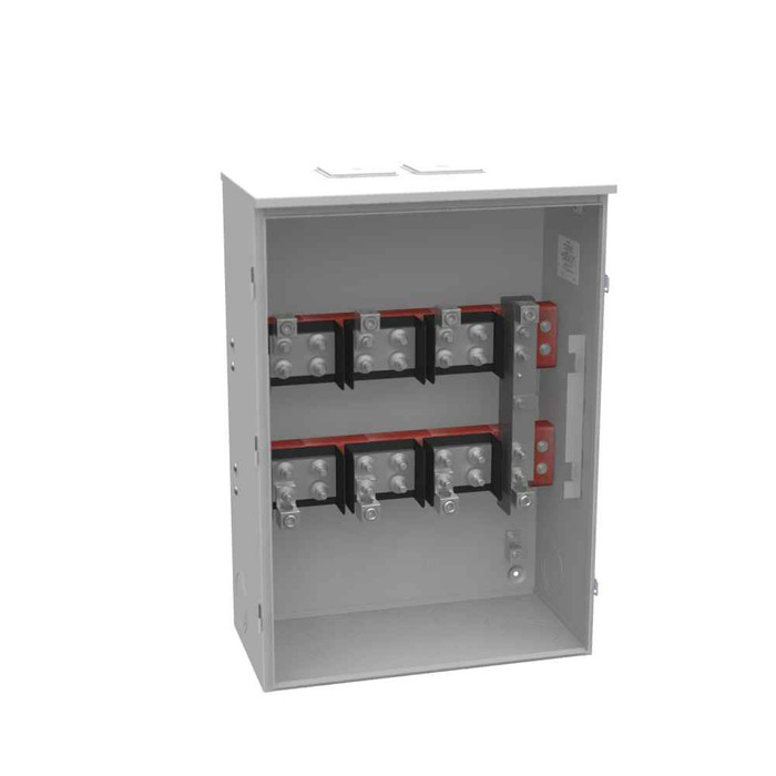 Milbank U5944-XT-181 13 Terminal Ringless 2 Large Closing Plates Test Switch Prewired 24in-34in-12in Painted Steel Single Front Lift Off Cover Hasp