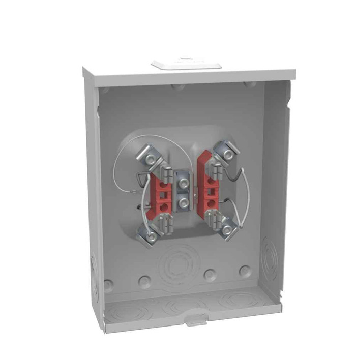 Milbank U1917E-XL-TG 4 Terminal Ringless Meter Socket Small Closing Plate Triplex Ground External Hex
