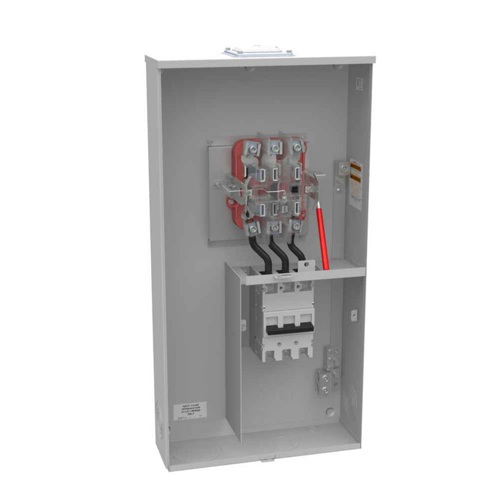 Milbank U5750 7 Terminal Ringless Meter Socket - 200A 3-Phase Lever Bypass with Main Breaker