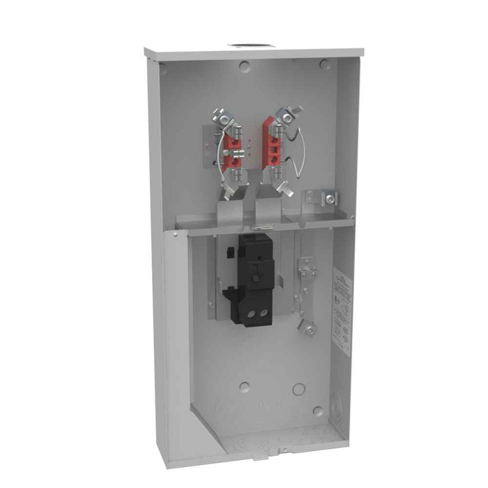 Milbank Ringless Meter Socket with Main Breaker 4 Terminal, 100–200 Amp, Outdoor, Utility Approved