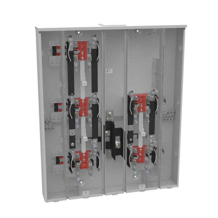 Milbank U2855-X 4-5 Terminal Ringless Meter Socket Large Closing Plate 5 Position 5-125 Ampere Main Breaker Provision