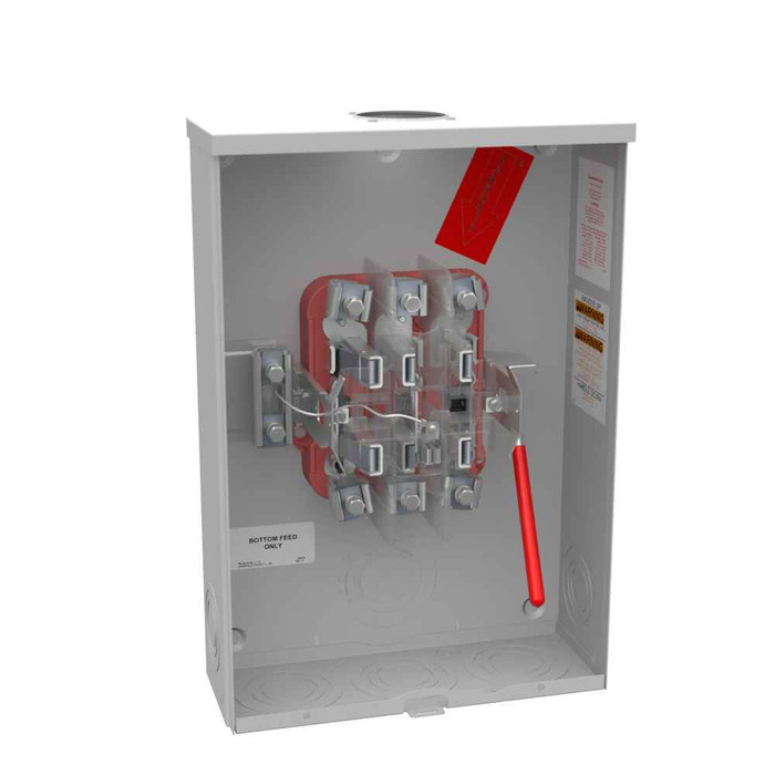 Milbank U4701 200A 7-Terminal Ringless Lever Bypass Meter Socket | 600V | Multiple Hub & Utility Configurations