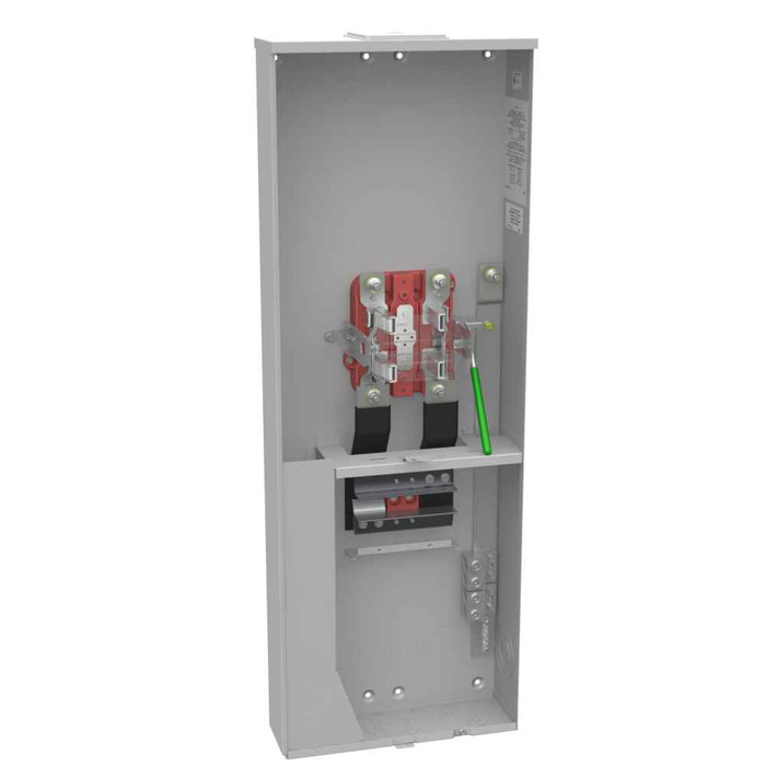 Milbank U5759 4 Terminal Ringless Meter Socket - Large Closing Plate Lever Bypass, Dual Main Breaker Options