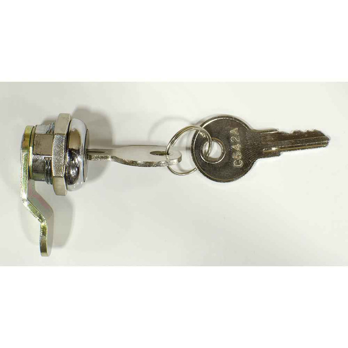 Milbank 3.75x1.5x0.75 Steel Zinc Key Locking Quarter Turn Handle with 2 Keys Chrome Finish
