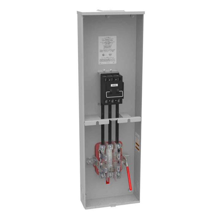 Milbank U5765-X-200 Ringless Meter Main 5 Terminal, 200A, Lever Bypass, 480V Cold Sequence