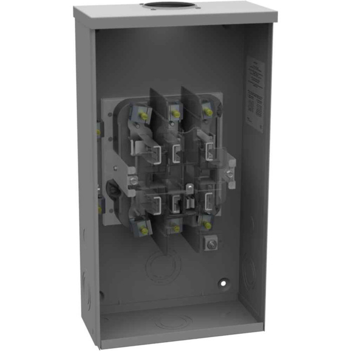 Milbank U1681-RL 7 Terminal Ringless Meter Socket Small Hub Open No Bypass 125 Ampere