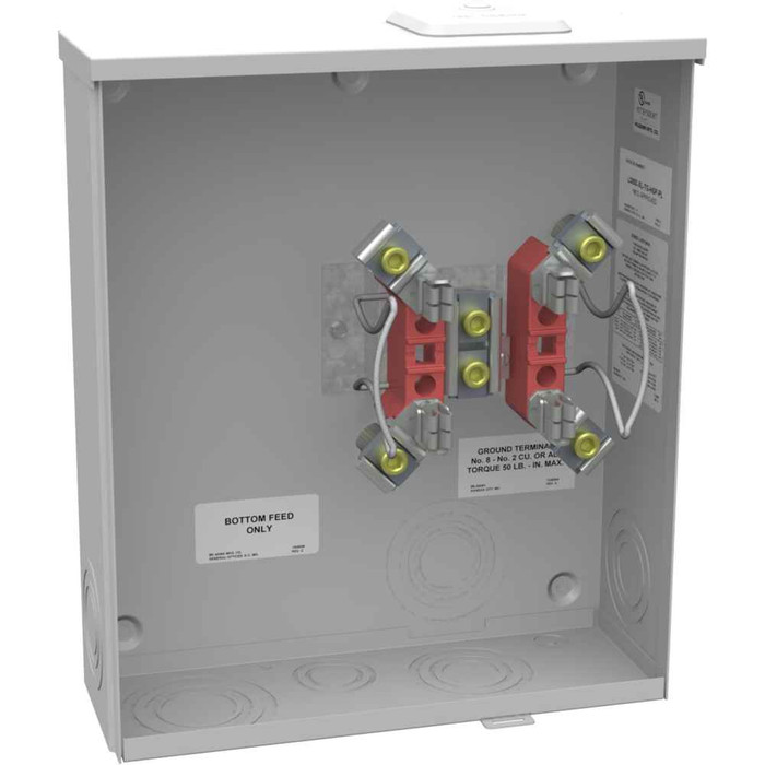 Milbank U3850-XL-TG-HSP-PL 4 Terminal Ringless Small Closing Plate Triplex Ground Stainless Steel Hasp 7/8" Knockouts Lock Provision
