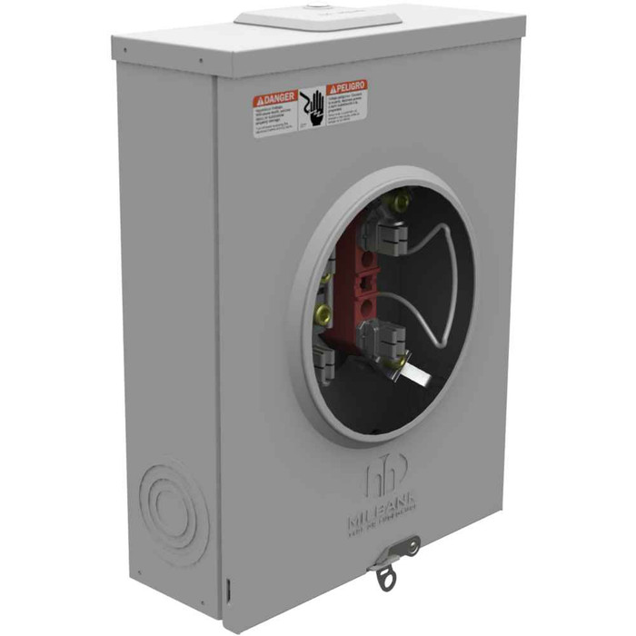 Milbank U1773-XL-TG-KK 4 Terminal Ringless Meter Socket Small Closing Plate Triplex Ground Horn Bypass Wisconsin Electric