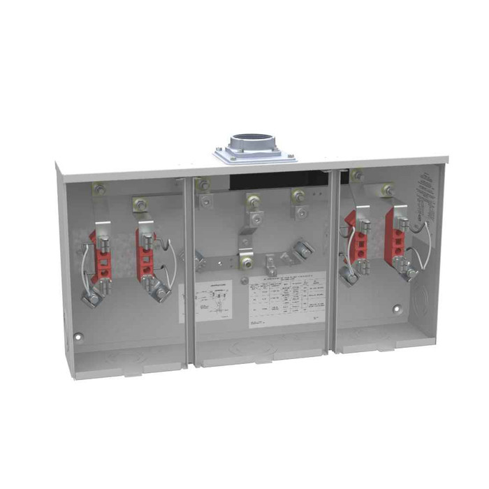 Milbank 4 Terminal Ringless Large Hub Open Adapt To Small Hub Open 2 Position, 200 Ampere