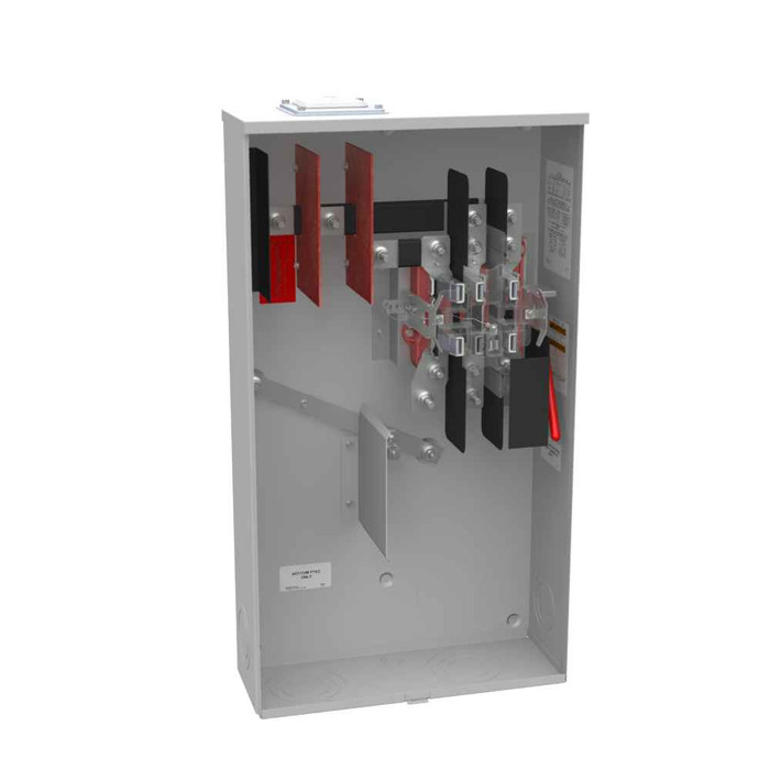 Milbank U2120-RXL 7 Terminal Ringless Meter Socket Large Hub Open Adapt To Small Closing Plate Lever Bypass Side Bussed