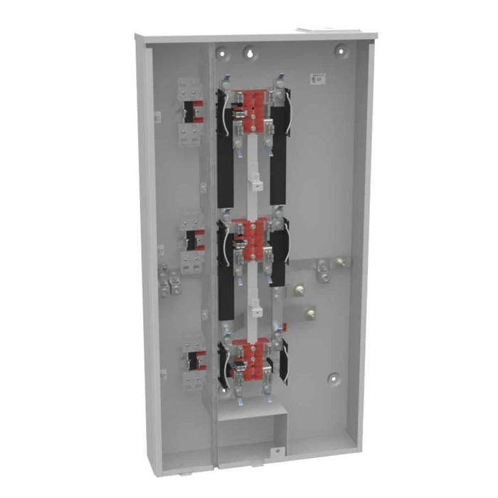 Milbank U2863-X 4-5 Terminal Ringless Meter Socket Large Closing Plate 3 Position 3-200 Ampere Main Breaker Provision