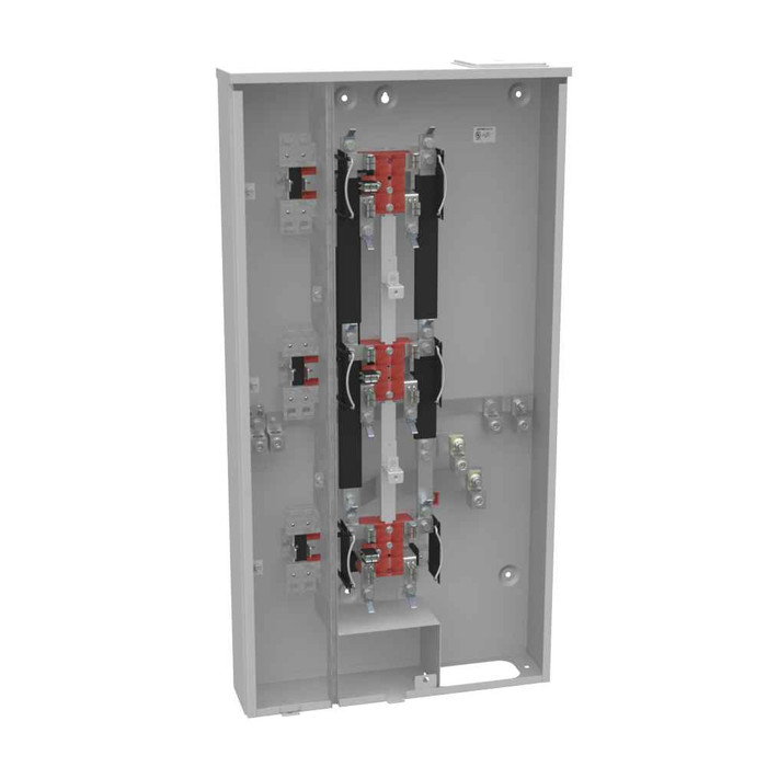 Milbank U2863-X 4-5 Terminal Ringless Meter Socket Large Closing Plate 3 Position 3-200 Ampere Main Breaker Provision