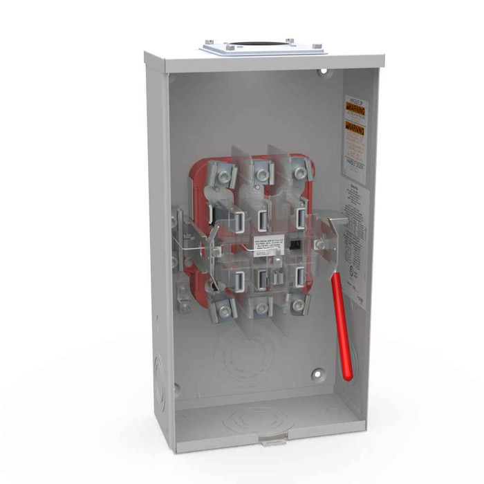 Milbank U9700-RRL 7 Terminal Ringless Large Hub Open Adapt To Small Hub Open Lever Bypass - 200A Network Service, Utility Grade