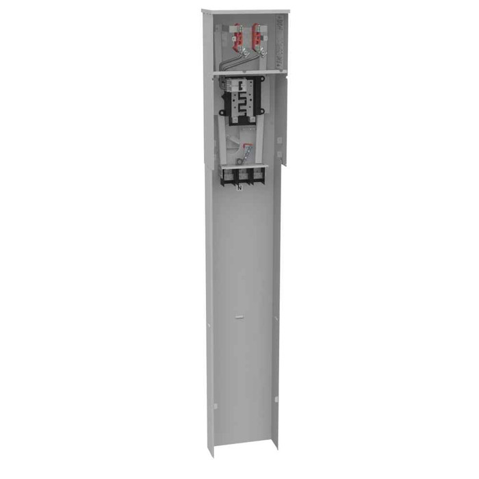 Milbank U6276-O-100S 4 Terminal Ring Type Plain Top 1-100 Ampere Main Breaker 12 Circuit Load Center Single Pedestal Direct Bury Wired