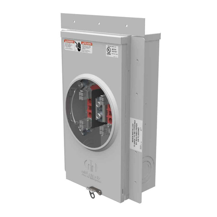 Milbank UF7021-KO 4 Terminal Ringless Meter Socket Flush Mount With Flange Knockouts