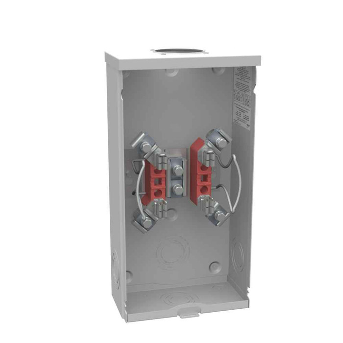Milbank U1060-RL 4 Terminal Ringless Meter Socket Small Hub Open Tall Shell