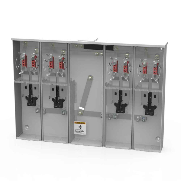 Milbank U5884-X 4-5 Terminal Ringless Meter Socket Large Closing Plate 4 Position 4-200 Ampere Main Breaker Provision 22K AIC