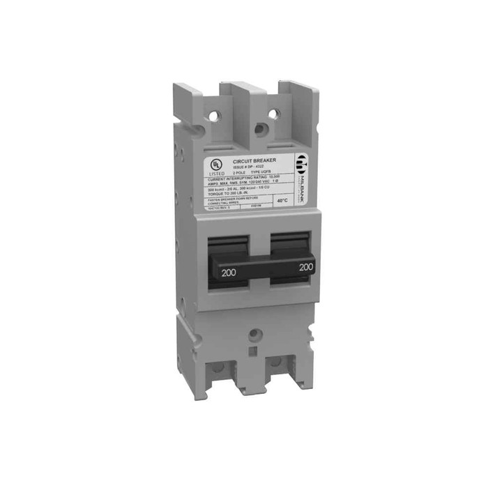 Milbank UQFB-A-X1 100-200 Ampere 2 Pole 240 Volt Bolt-on 10K AIC Line Tang With Threaded Insert
