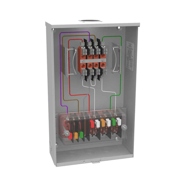 Milbank UC4415-RL-WC-21 8 Terminal Ringless Small Hub Open With Cover Test Switch Prewired