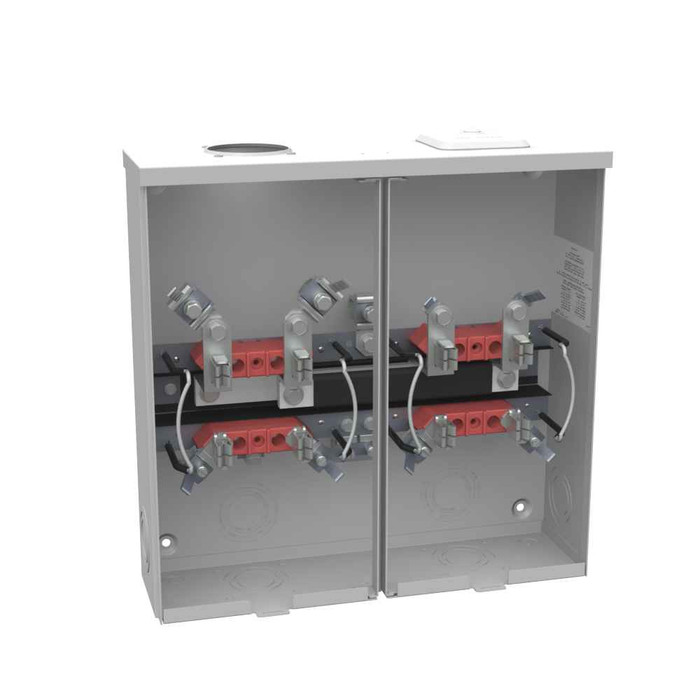 Milbank Ringless Small Hub Open Horn Bypass Meter Socket – 100A, 4 Terminal, 2–6 Position, Outdoor Utility Service